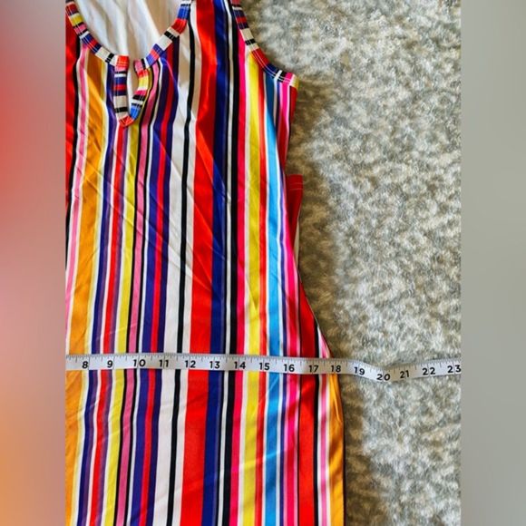 SHEIN Striped Notched Bodycon Dress Sleeveless Multicolor - Size L - Picture 11 of 11